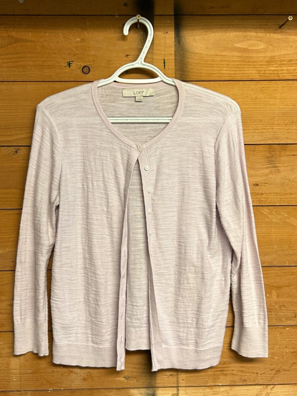 3/4 sleeve lavendar Loft cardigan - S
